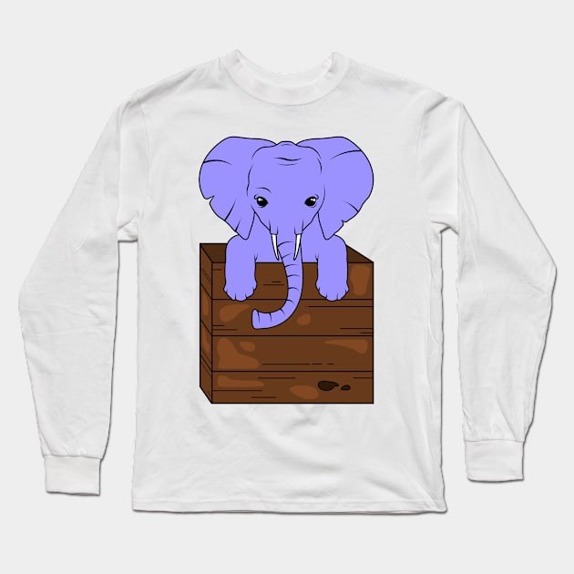 Elephant with Tusks Long Sleeve T-Shirt by Markus Schnabel